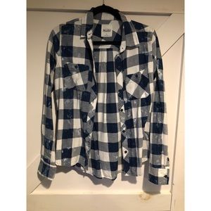 Navy & White Flannel